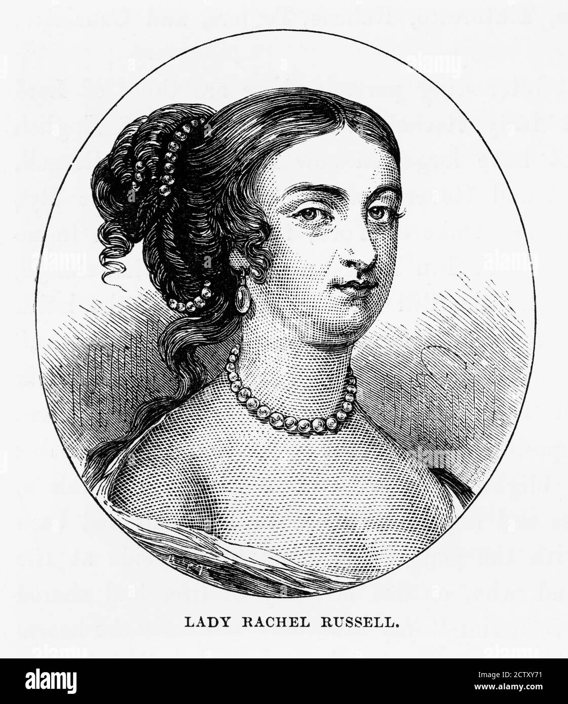 Lady Rachel Russell de Woburn, Angleterre gravure victorienne, Circa 1840 Banque D'Images