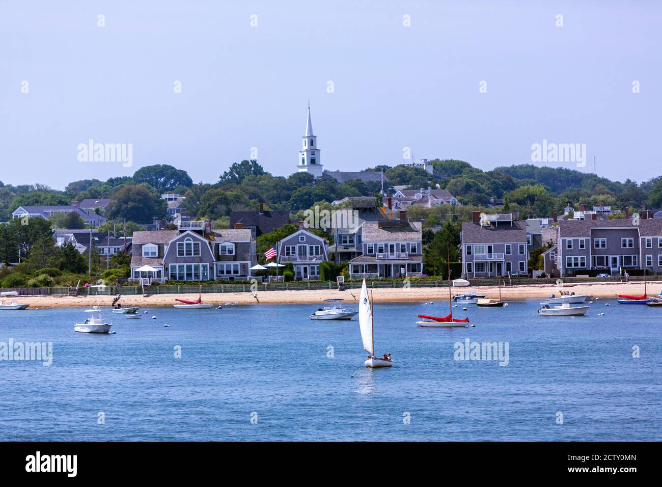 Bateau à voile vers l'île de Nantucket, Massachusetts, États-Unis Banque D'Images