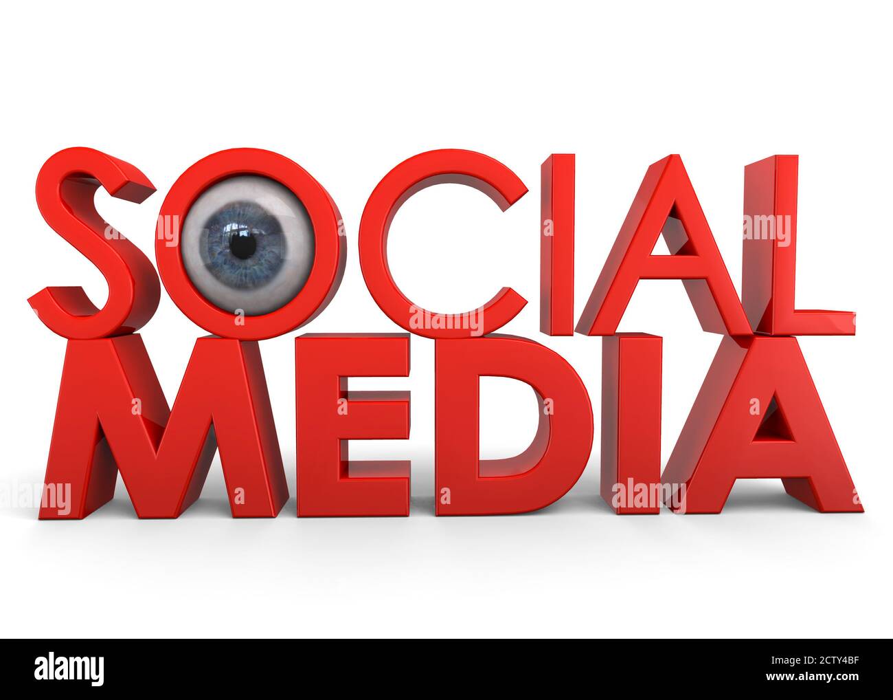 Les médias sociaux vous espionne - concept 3D Banque D'Images