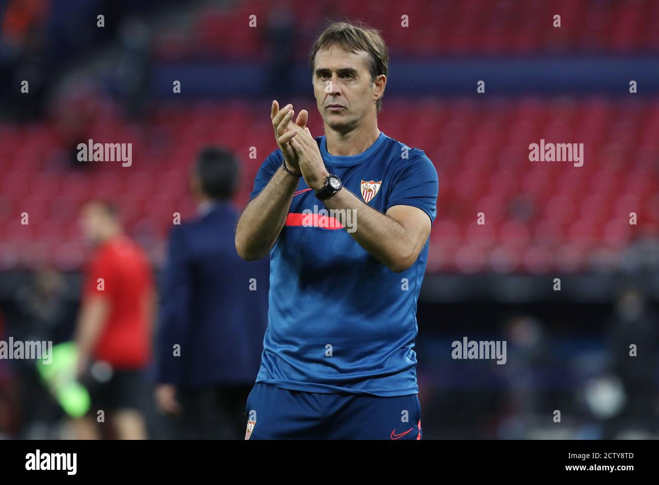 Budapest, Ungarn. 24 septembre 2020. Firo: 24.09.2020 Fuvuball, football UEFA Super Cup 2020 FC Bayern Mvºnchen Muenchen - Sevilla FC 2: 1 NV SFC coach Coach Lopetegui, Gesture, Gesture, | usage dans le monde crédit: dpa/Alay Live News Banque D'Images