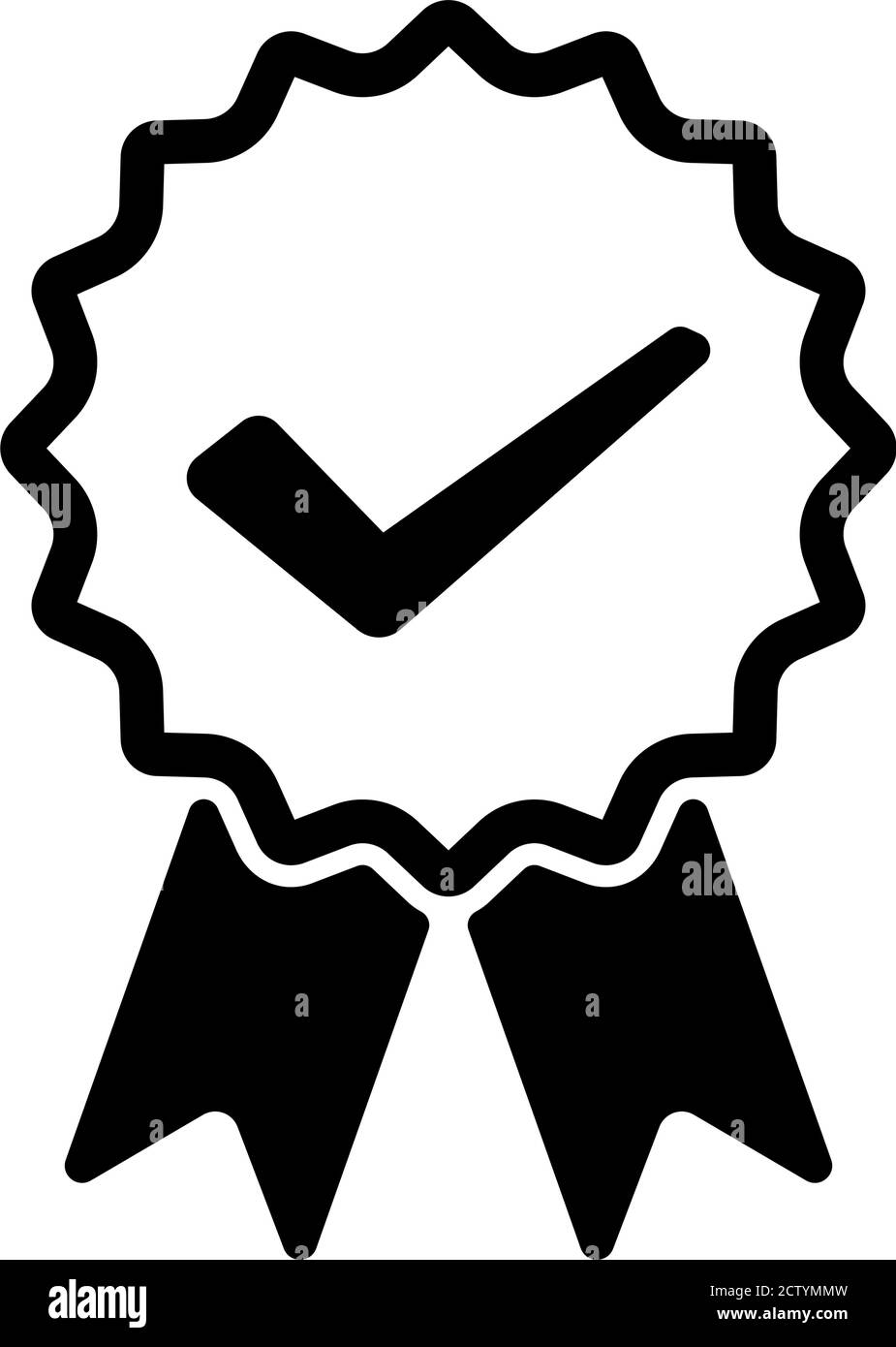 Badge d'approbation, illustration de l'icône de vecteur de marque de qualité vérifiée Illustration de Vecteur