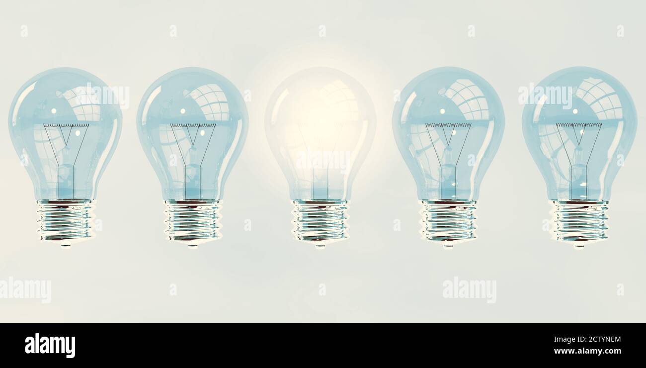 Concept créatif avec ampoule unique concept créatif Banque D'Images