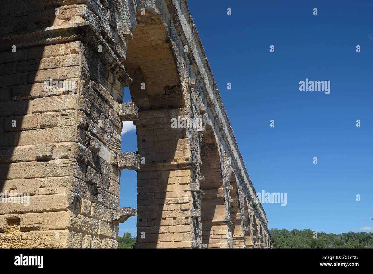 Pont du Gard dans le sud de la France - un des Les plus impressionnants aqueducs romains Banque D'Images