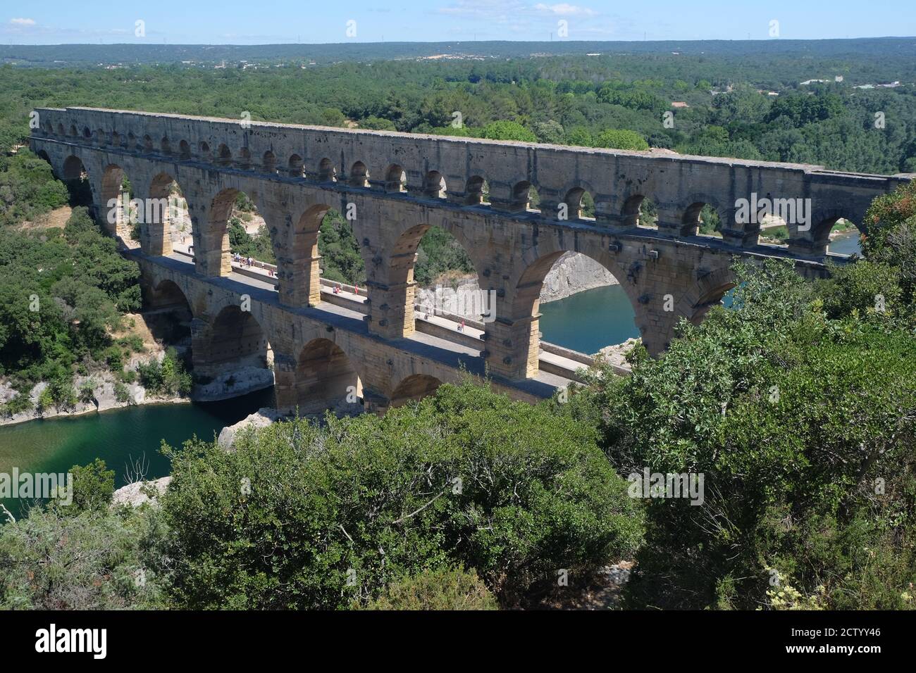 Pont du Gard dans le sud de la France - un des Les plus impressionnants aqueducs romains Banque D'Images