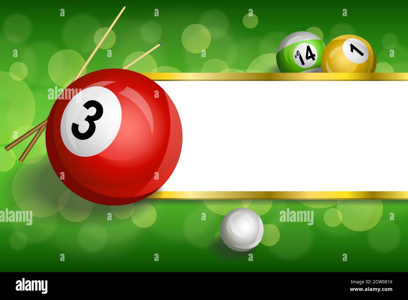 Arrière-plan abstrait vert billard repère rouge boule cadre bandes vecteur d'illustration doré Illustration de Vecteur