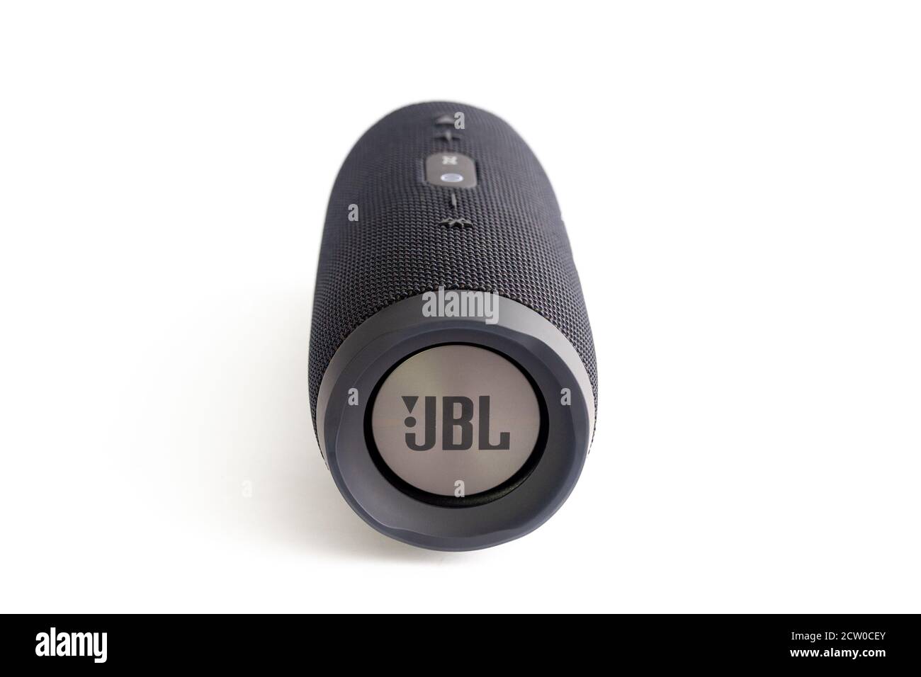 ALLEMAGNE, HAMM, 04.04.2020 : JBL charge 3, enceinte portable bluetooth noire, avec protection contre les intempéries. Banque D'Images