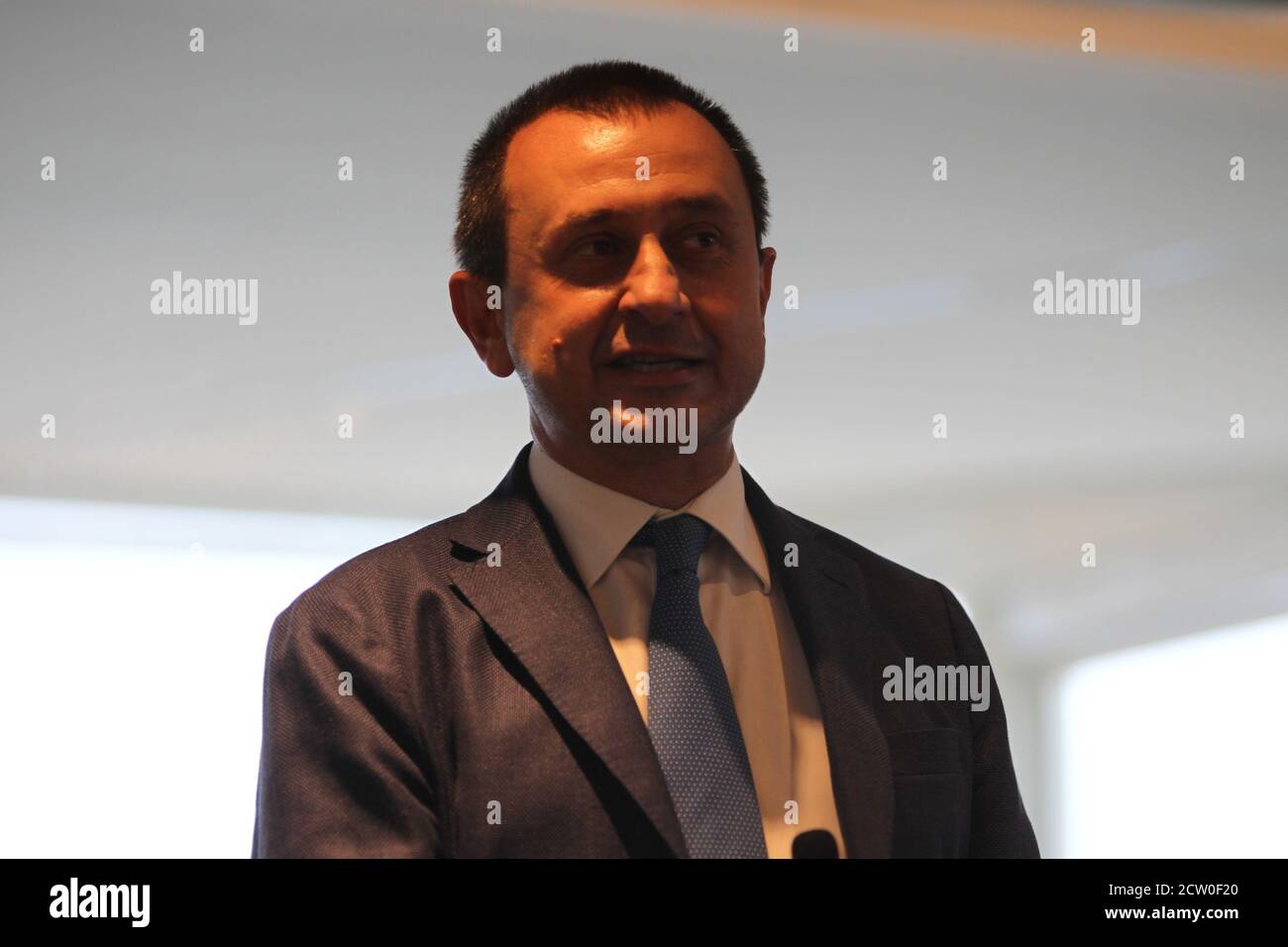 Naples, Italie. 25 septembre 2020. Ettore Rosato, Président d'Italia Viva à Naples pour une conférence de presse avec Matteo Renzi. (Photo de Salvatore Esposito/Pacific Press) crédit: Pacific Press Media production Corp./Alay Live News Banque D'Images