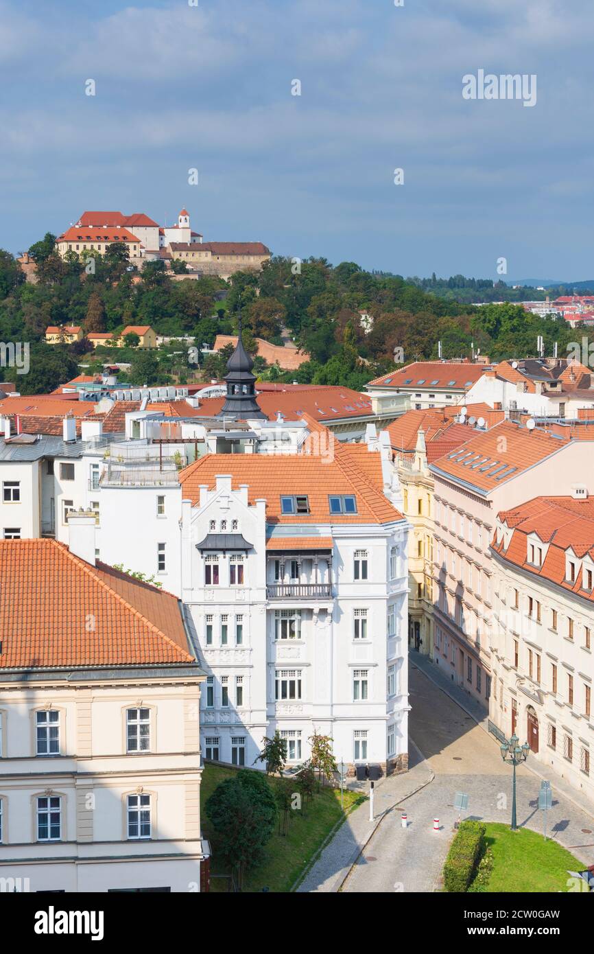 Brno (Brünn): Château de Spilberk et Vieille ville dans la vieille ville, Jihomoravsky, Südmähren, Moravie du Sud, Tchèque Banque D'Images