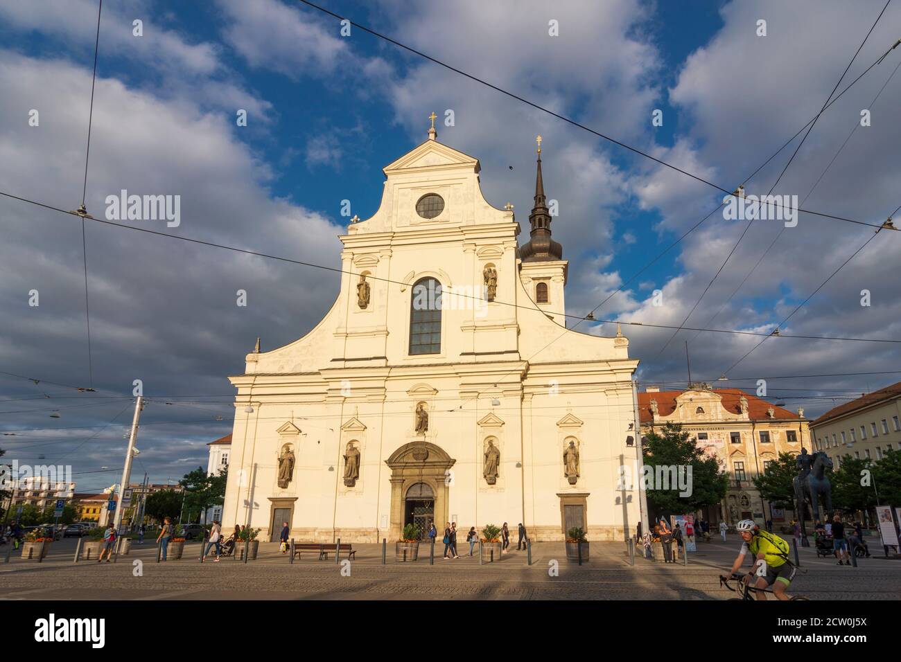 Brno (Brünn): Place Moravie (Moravske namestí) , Jan Kratitel Erna Baroque Kostel sv. Tomase (église Saint-Thomas) dans la vieille ville, Jihomoravsky, Südmä Banque D'Images