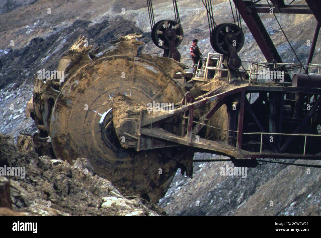 Photo historique des années 1970 : mine Strip près de St. David Illinois ca. Avril 1973 Banque D'Images