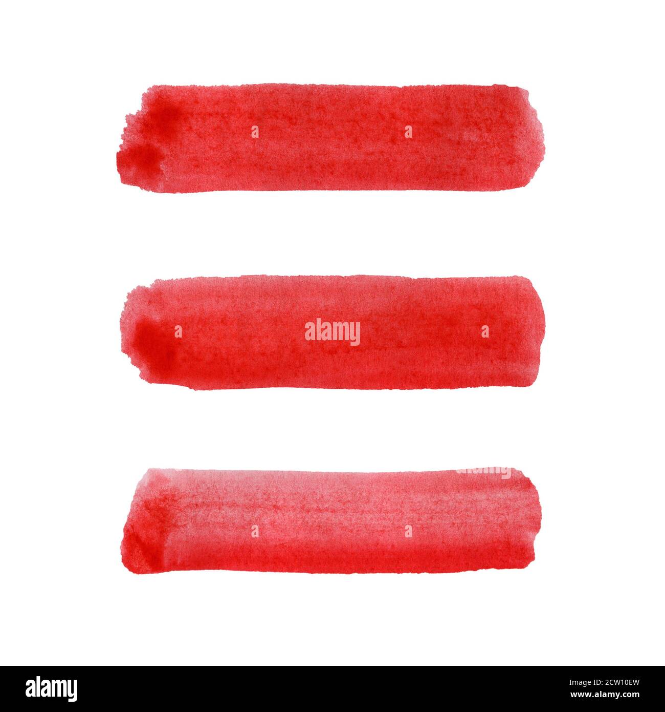 Aquarelle rouge gros plan traits texturés isolés sur blanc Banque D'Images