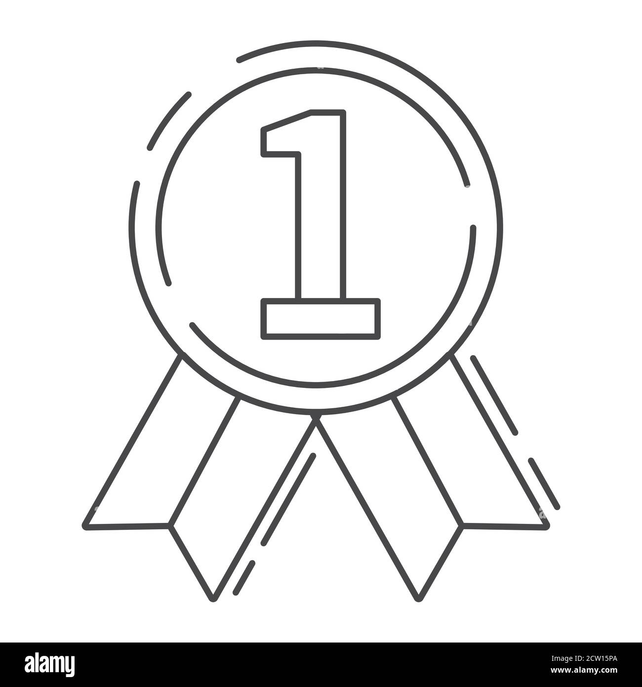 Médaille du sport première place icône de l'art de ligne. Vecteur plan de contour. Illustration de Vecteur