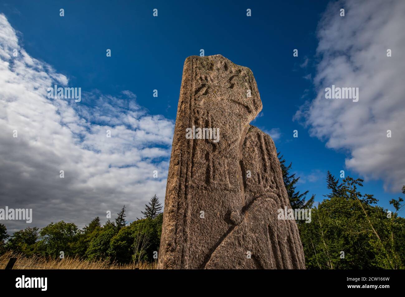 La Pierre de Maiden, une ancienne pierre de symbole de Pictish debout près d'Inverurie, Aberdeenshire, Écosse, Royaume-Uni Banque D'Images