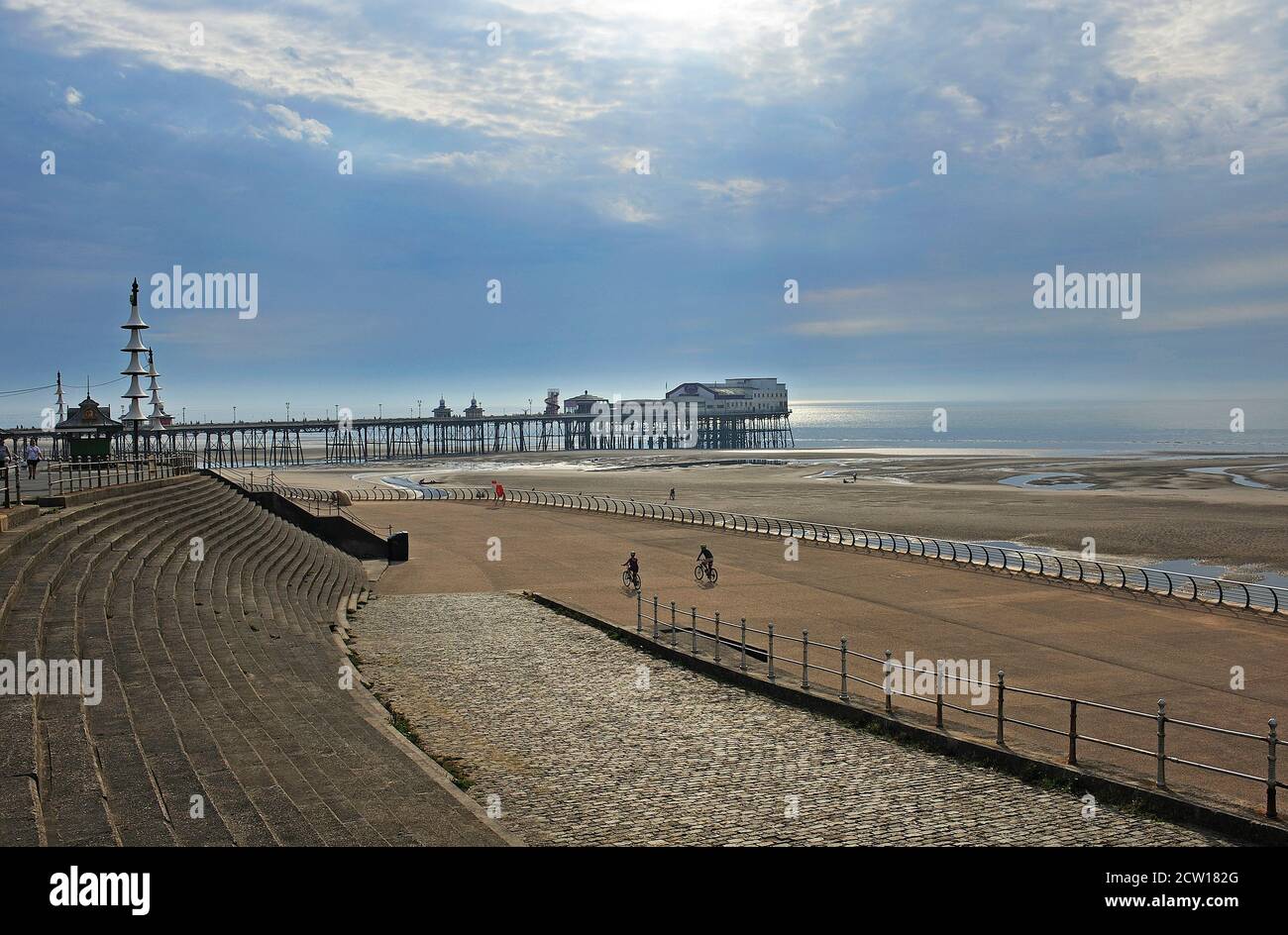 Lumière spectaculaire en fin d'après-midi à la fin de l'été, Blackpool, Royaume-Uni Banque D'Images