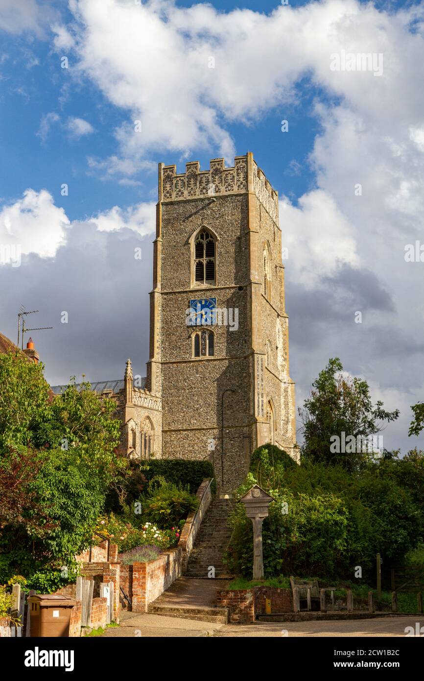 Eglise St Mary, une église paroissiale de Grade I dans le joli village de Kersey, Suffolk, Royaume-Uni. Banque D'Images