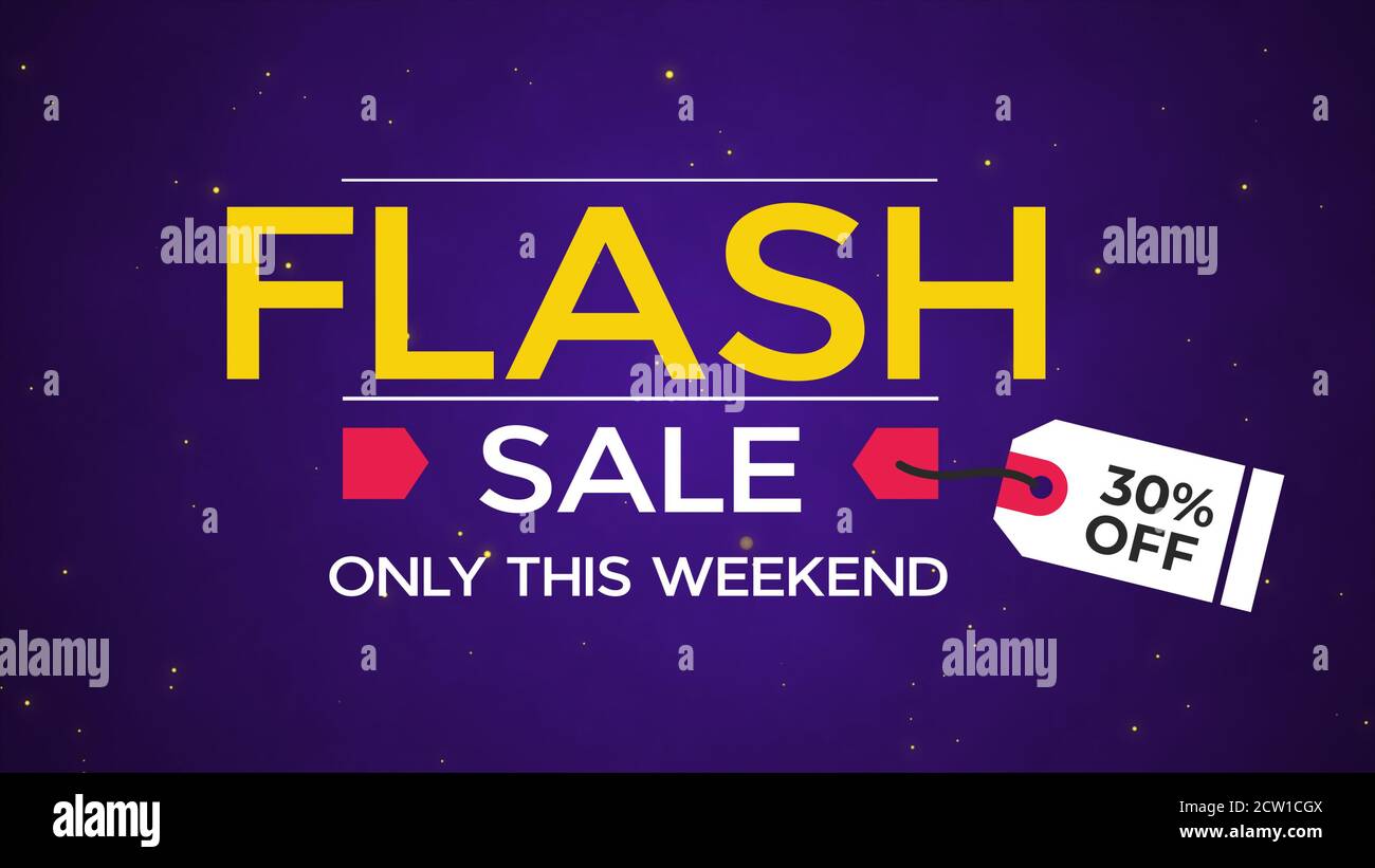 flash sale 30% de rabais seulement ce week-end illustration mot utilisation pour la page d'arrivée, site web, affiche, bannière, circulaire, promotion de vente, publicité, marketing Banque D'Images