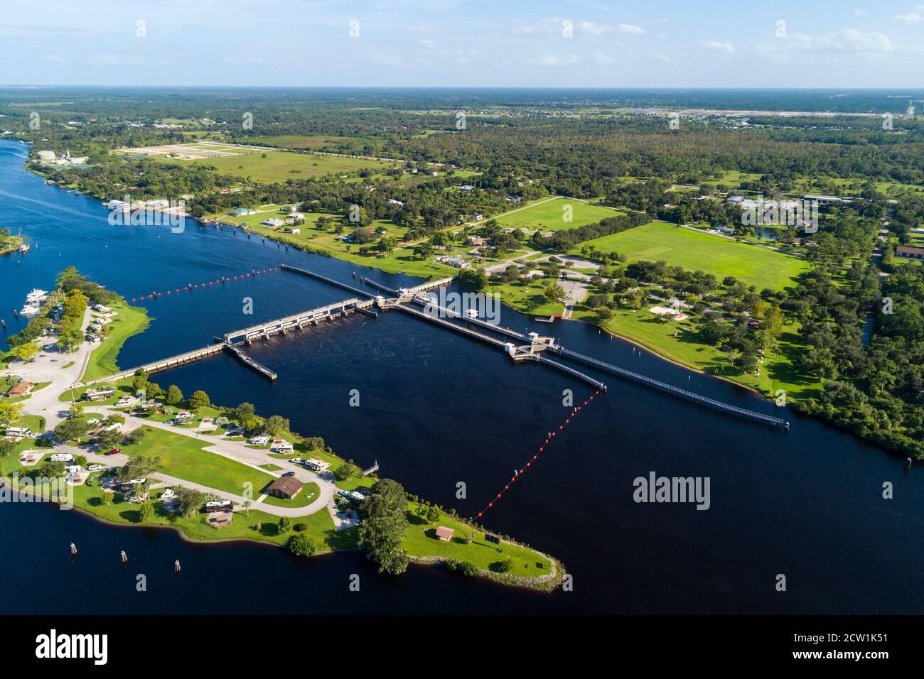 W.P. Franklin US Army corps of Engineers barrage et écluses Alva florida Banque D'Images