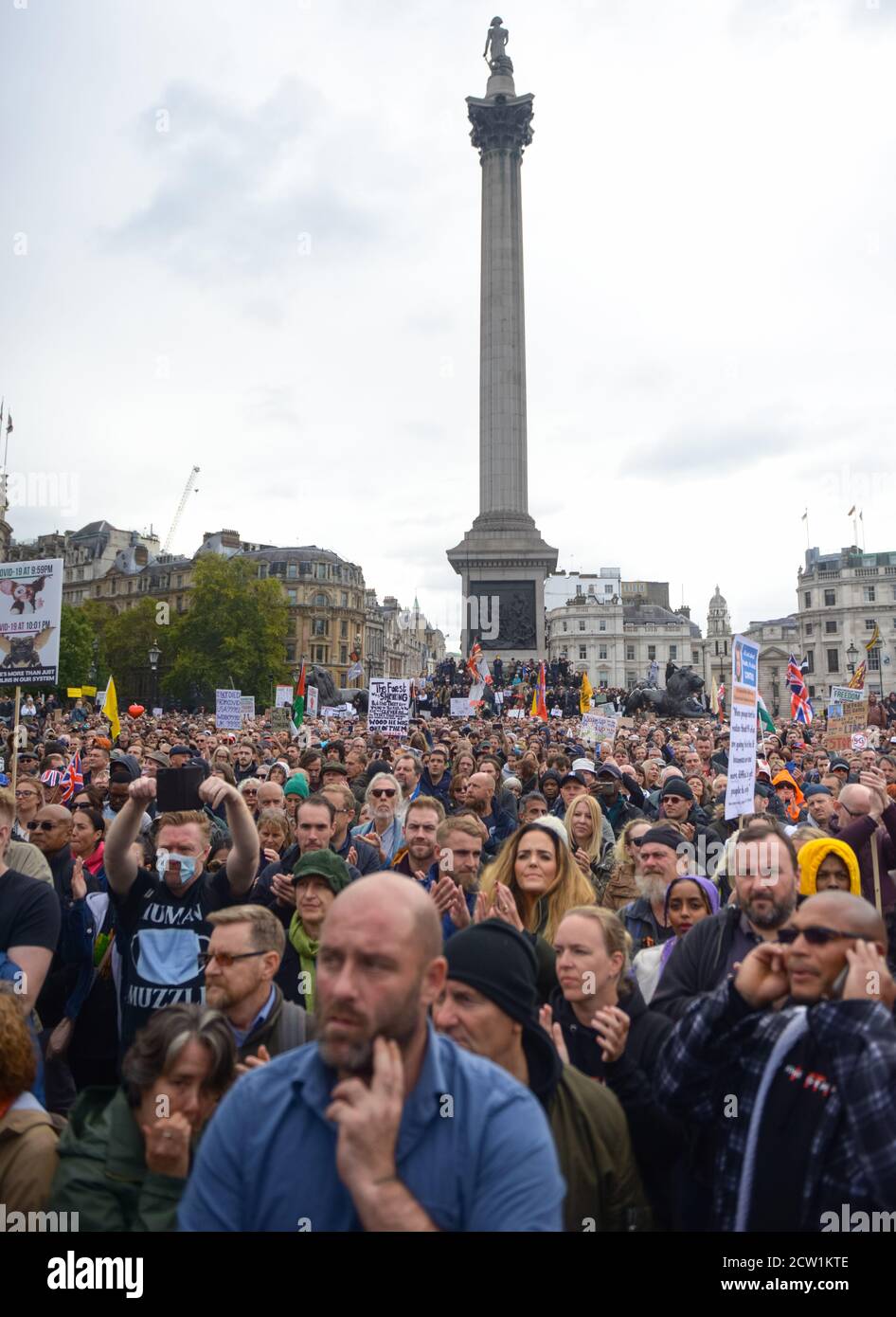 Freedom Rally, Trafalgar Square, Londres 26 septembre 2020 photo Antonio Pagano/Alamy Banque D'Images