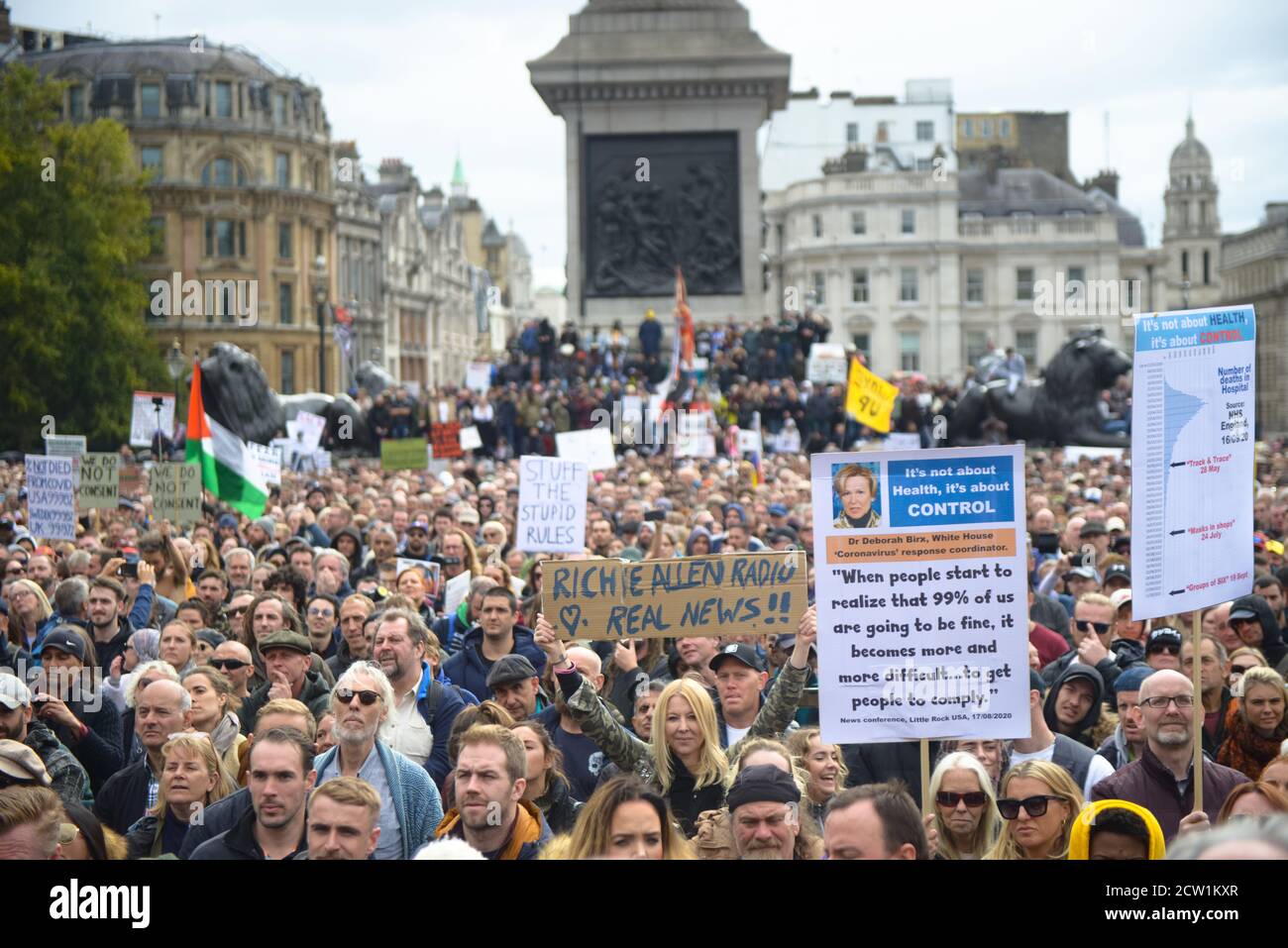 Freedom Rally, Trafalgar Square, Londres 26 septembre 2020 photo Antonio Pagano/Alamy Banque D'Images