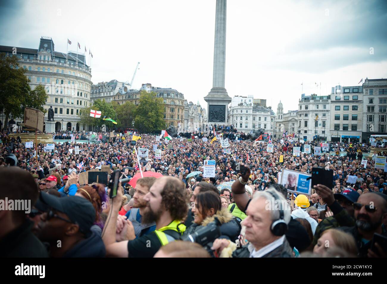 Freedom Rally, Trafalgar Square, Londres 26 septembre 2020 photo Antonio Pagano/Alamy Banque D'Images