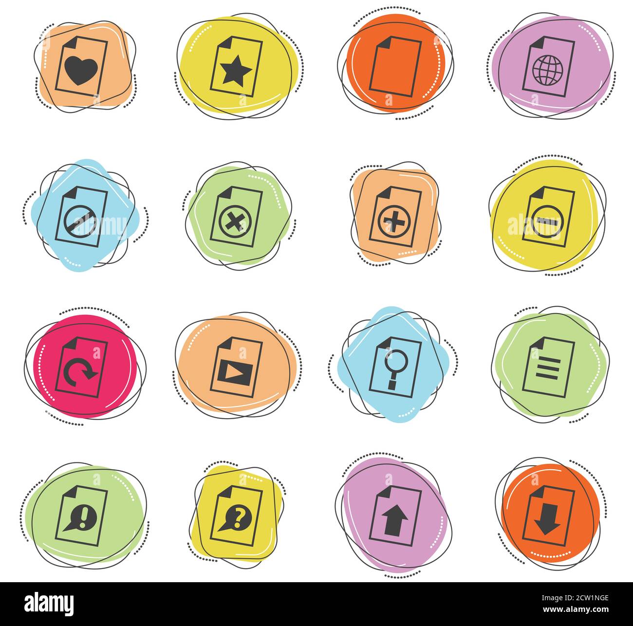 Document icon set Illustration de Vecteur