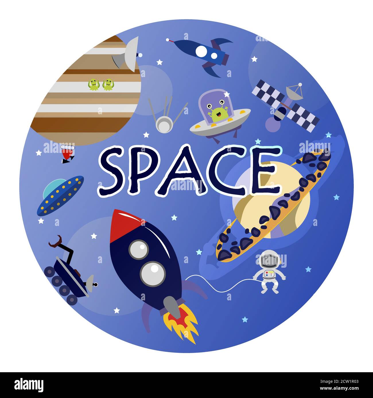 Espace Maternelle, École Leçon D'astronomie Enfants, Illustration D'enfants  Doodle Ufo, Extraterrestre, Surface De La Lune, Terre, Jupiter, Saturne,  Icônes Vectorielles Mars Clip Art Libres De Droits, Svg, Vecteurs Et  Illustration. Image 92023187