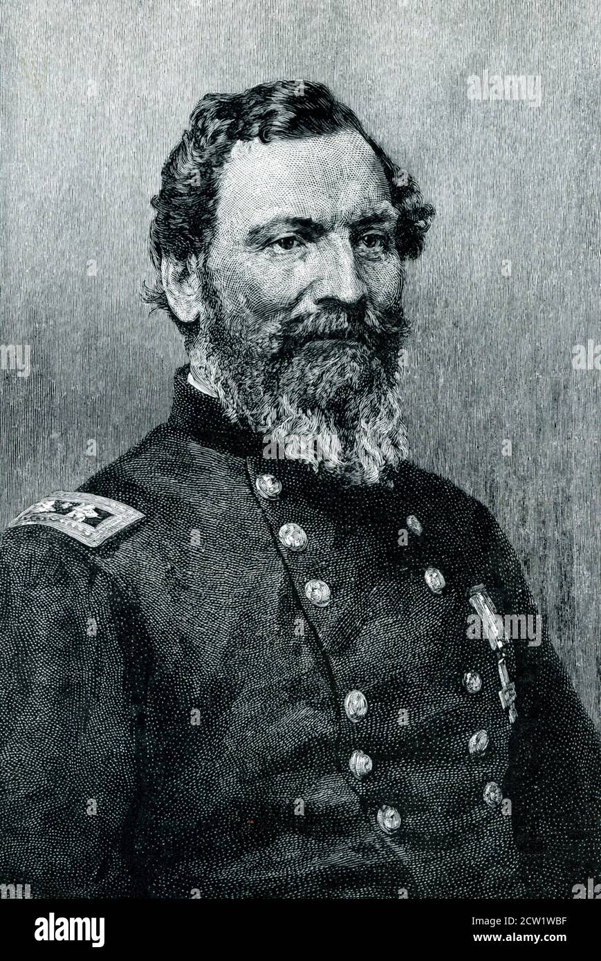 John Sedgwick (13 septembre 1813 – 9 mai 1864) était officier militaire et général de l'Armée de l'Union pendant la guerre civile américaine. Il était l'un des officiers les plus expérimentés et les plus compétents de l'armée du Potomac. HJ a été tué à la bataille de Spotsylvania court House en 1864. Banque D'Images