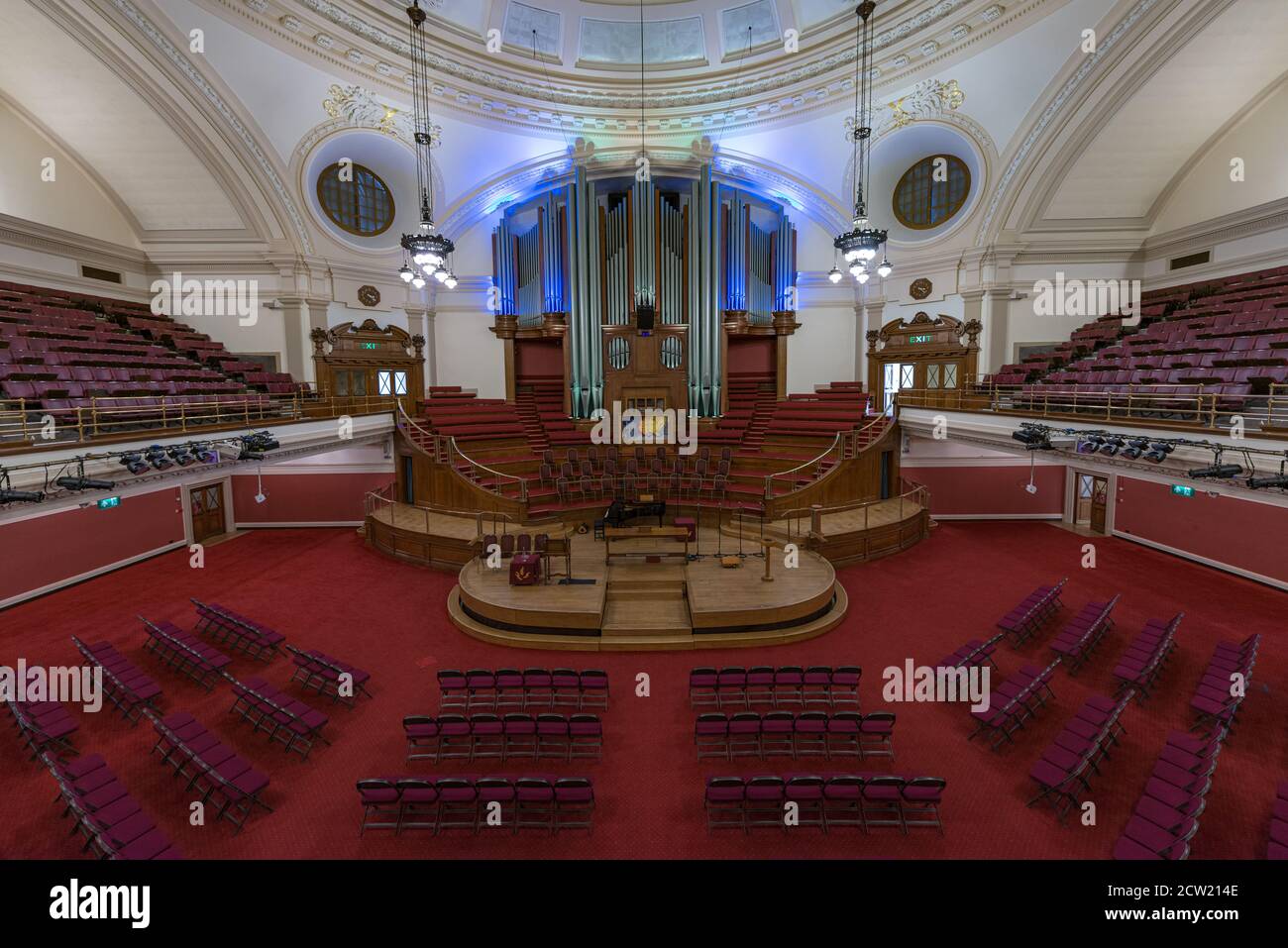 Intérieur du Grand Hall dans le Methodist Central Hall, Westminster, Londres, Royaume-Uni Banque D'Images