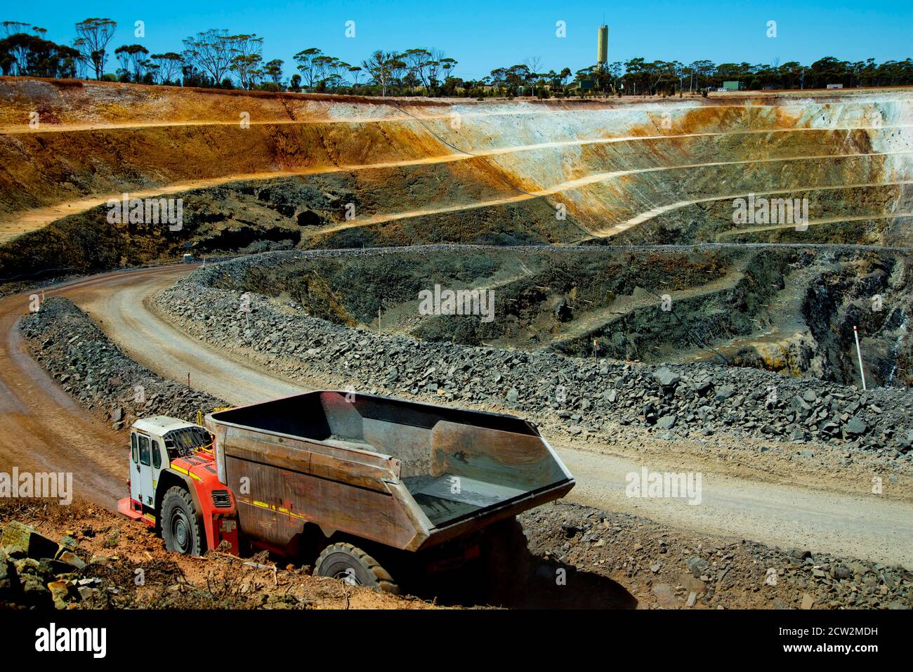 Camion Benne minière dans la mine à ciel ouvert Banque D'Images