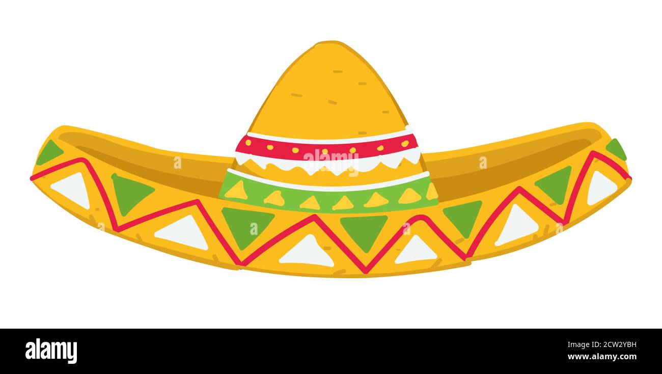 Chapeau mexicain avec ornements, coiffures de sombrero avec décor Image  Vectorielle Stock - Alamy