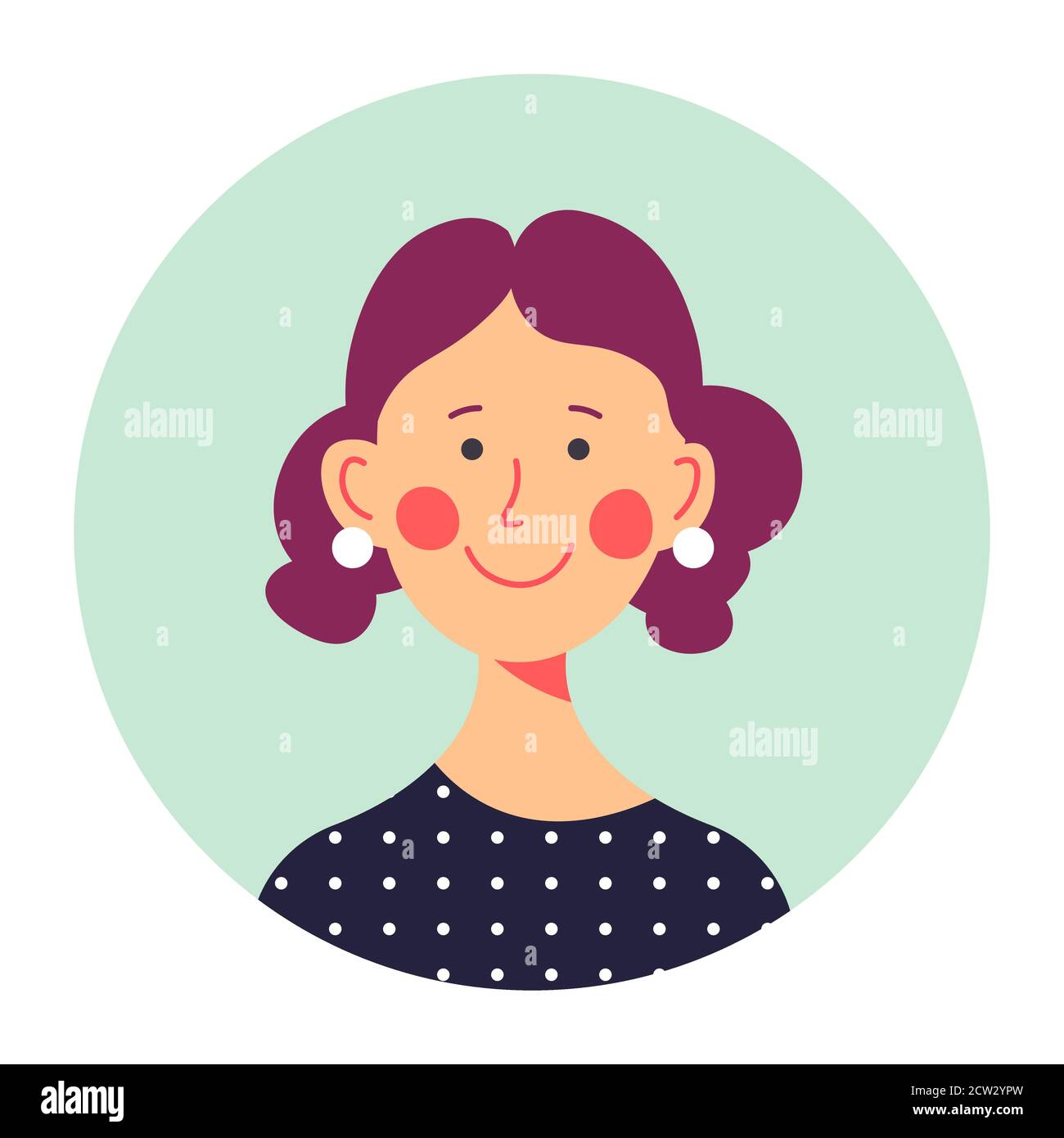 Portrait d'une femme adulte gaie d'âge moyen Illustration de Vecteur