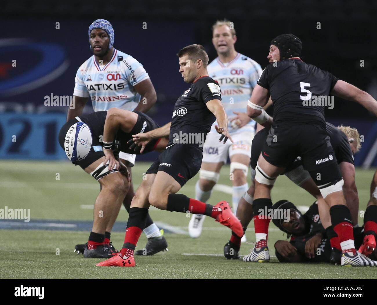 Richard Wigglesworth de Saracens lors de la coupe des Champions, match de rugby semi-finale entre Racing 92 et Saracens le 26 septembre 2020 à Paris Banque D'Images