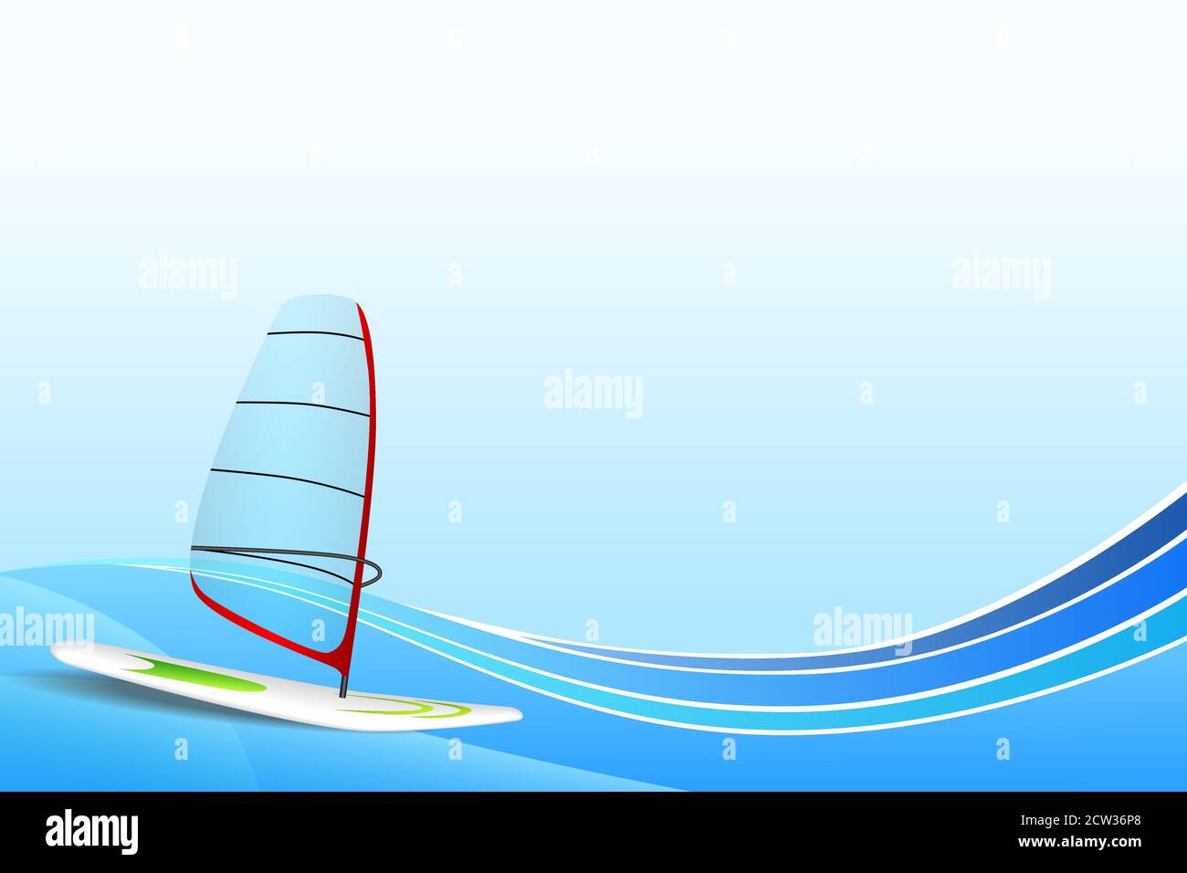 Résumé fond mer vacances design rouge vert blanc planche à voile bleu vecteur d'illustration du cadre Illustration de Vecteur