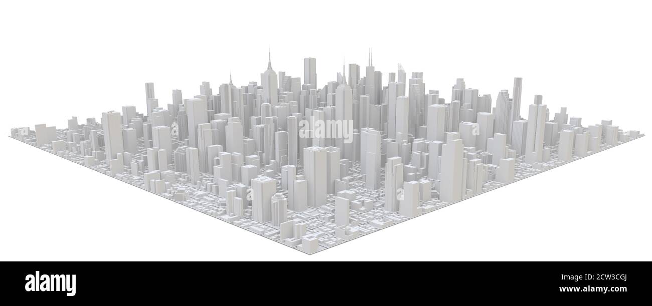 Image 3D render, vue aérienne du paysage urbain historique. Le rendu 3d. Banque D'Images