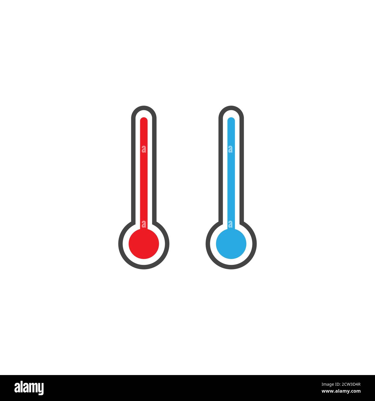 Icônes de thermomètre isolées sur le thermomètre blanc. Indicateur de  température. Température élevée et basse. Maladie, rhume, fièvre. Chaleur.  Illustration vectorielle de dessin animé Image Vectorielle Stock - Alamy