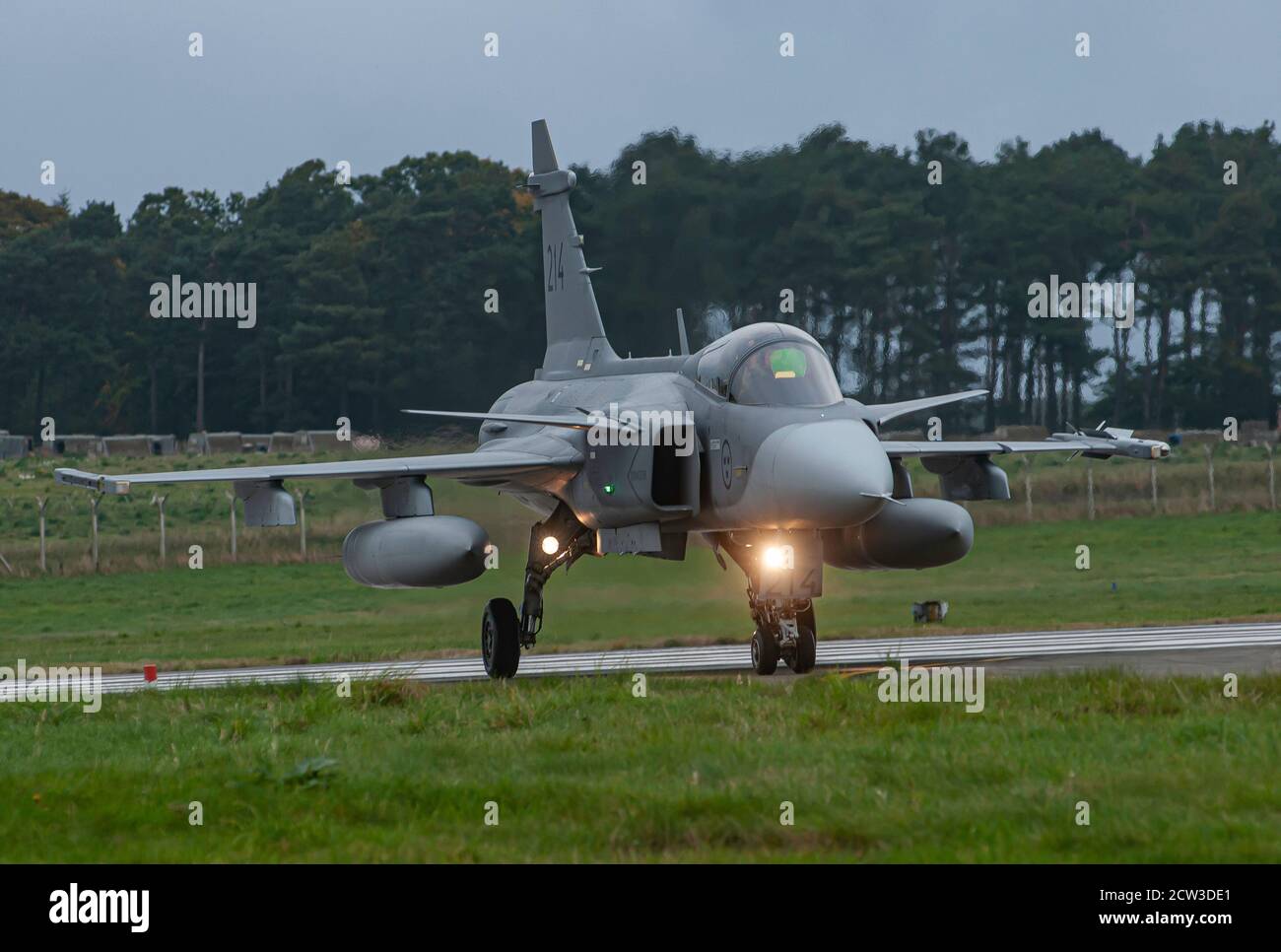 Avion de chasse à jet rapide Gripen de Saab suédois Banque D'Images