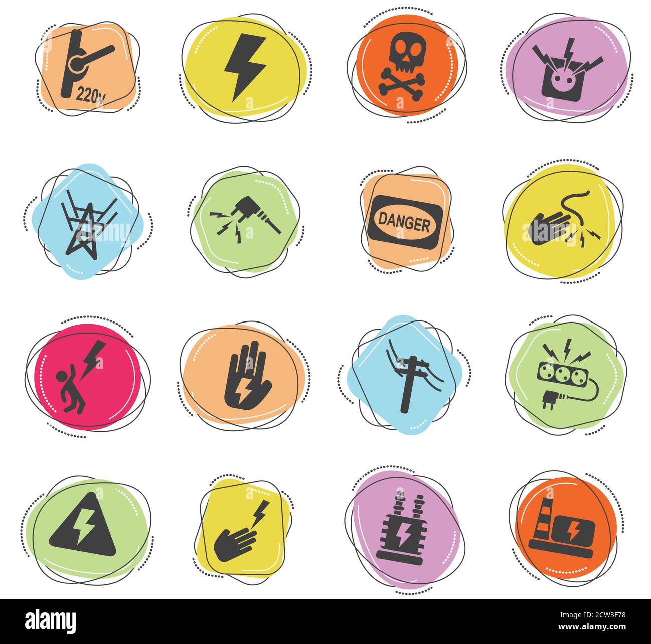 Icon Set haute tension Illustration de Vecteur