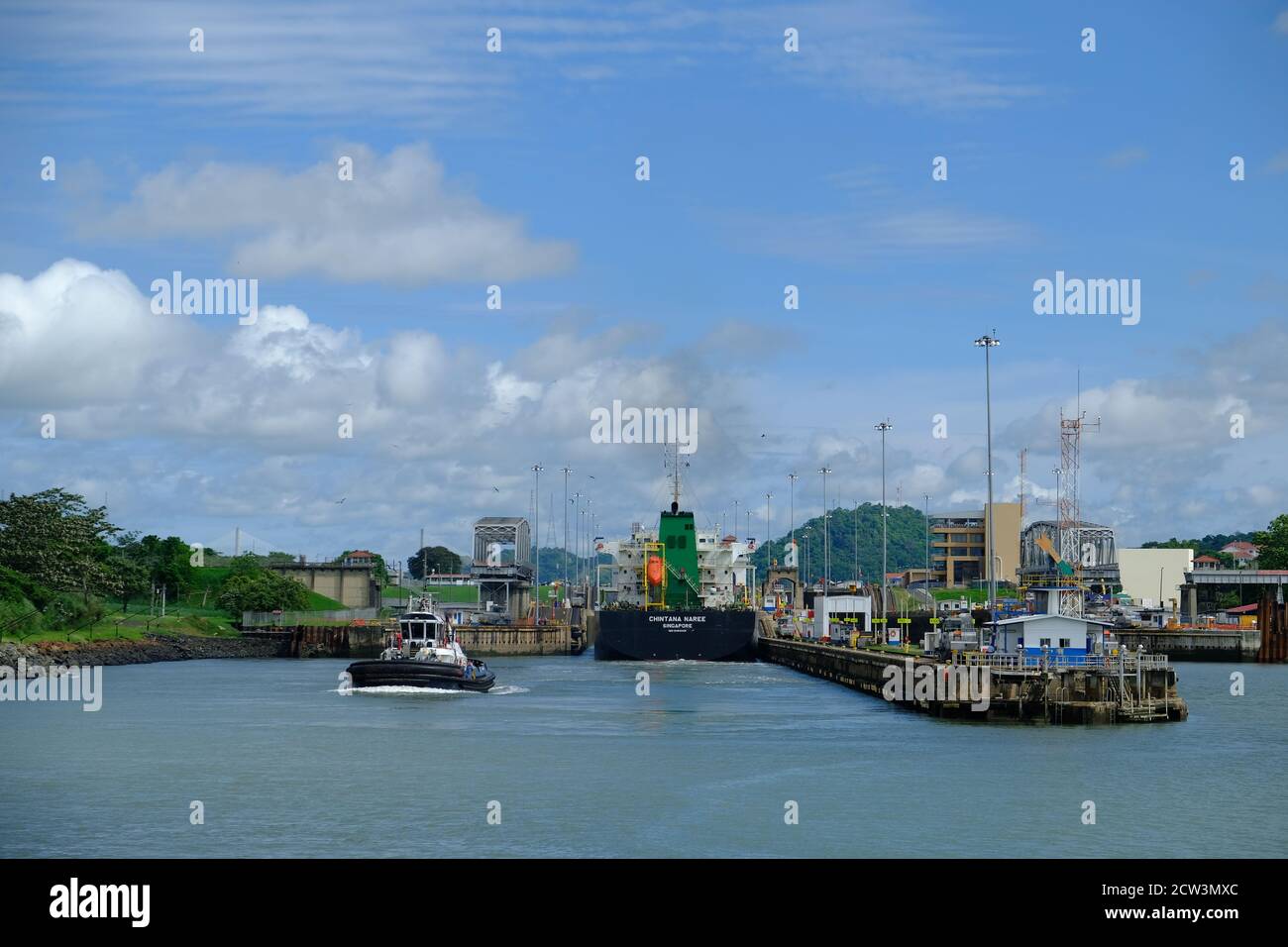 Canal de Panama - Canal de Panama - écluses Pedro Miguel zone Banque D'Images