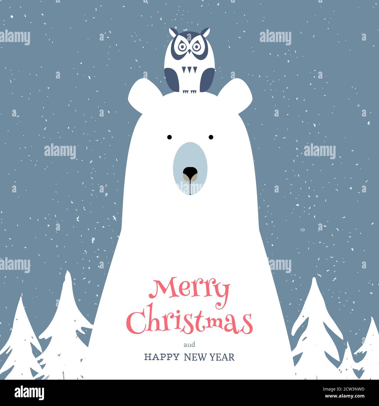 Carte de Noël avec ours polaire Illustration de Vecteur