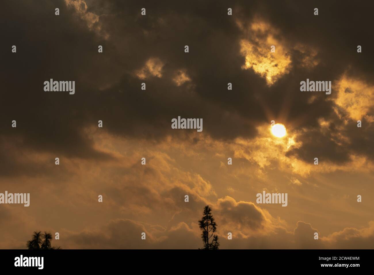 De magnifiques nuages dans ce paysage de lever du soleil. Oregon, Ashland, Cascade Siskiyou National Monument, automne Banque D'Images