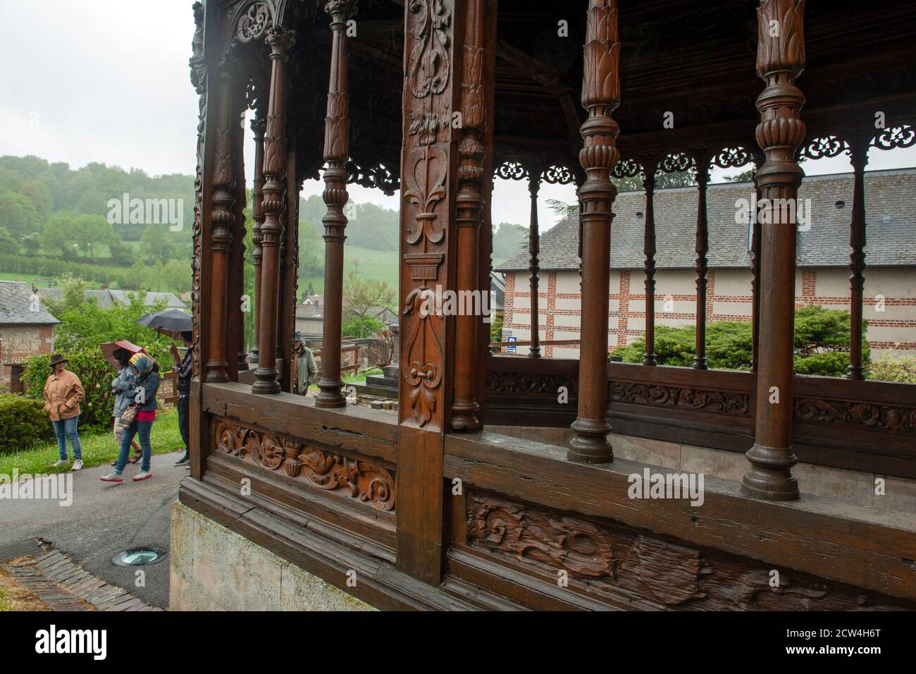 Monument historique, Église Saint-Sulpice, Ry, France. Banque D'Images
