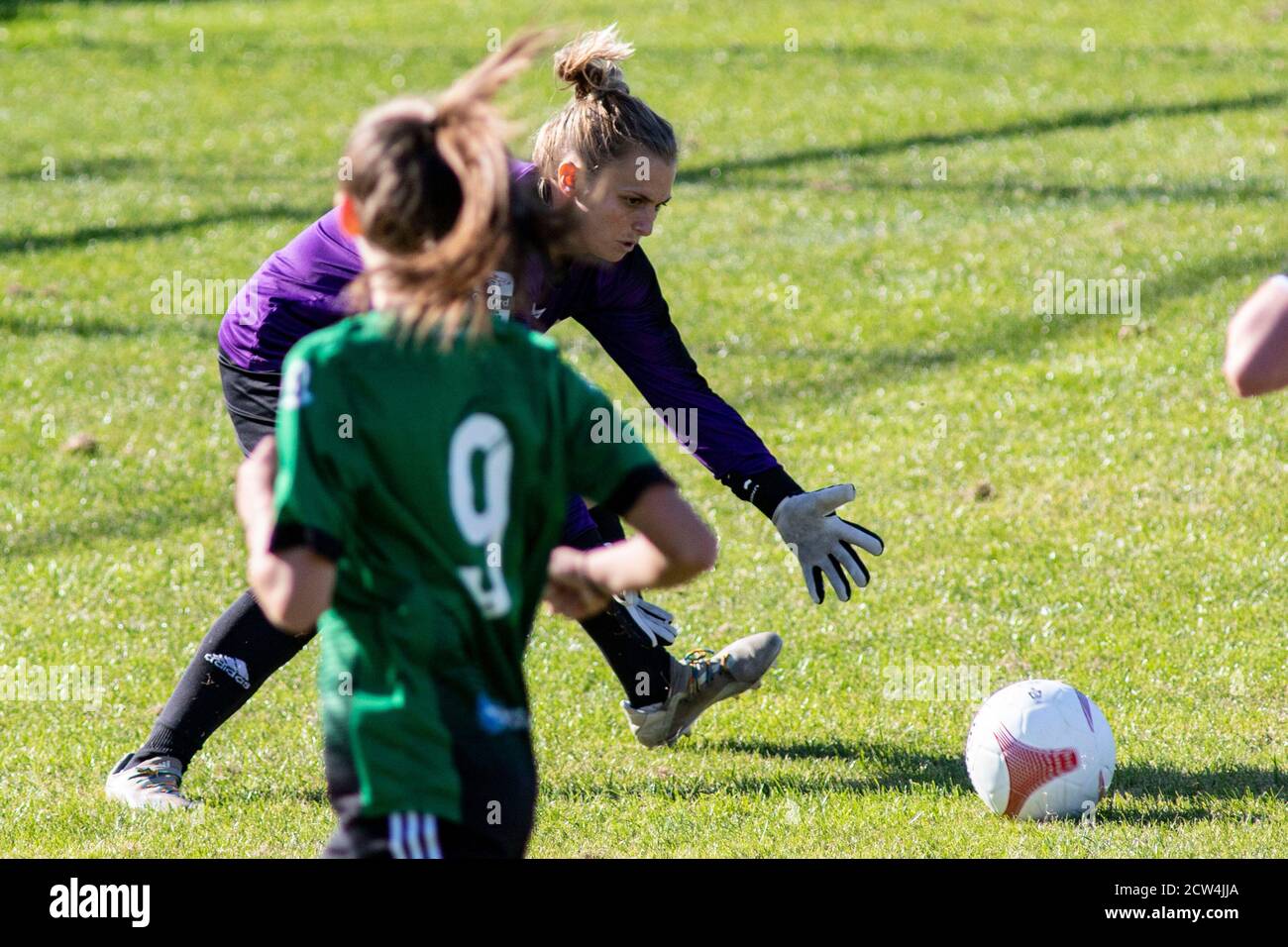 Port Talbot Town v Aberystwyth Town, chemin Victoria, dans la Welsh Premier Women's League, le 27 septembre 2020. Lewis Mitchell/PTT/YCPD. Banque D'Images Port Talbot Town v Aberystwyth Town, chemin Victoria, dans la Welsh Premier Women's League, le 27 septembre 2020. Lewis Mitchell/PTT/YCPD. Banque D'Images