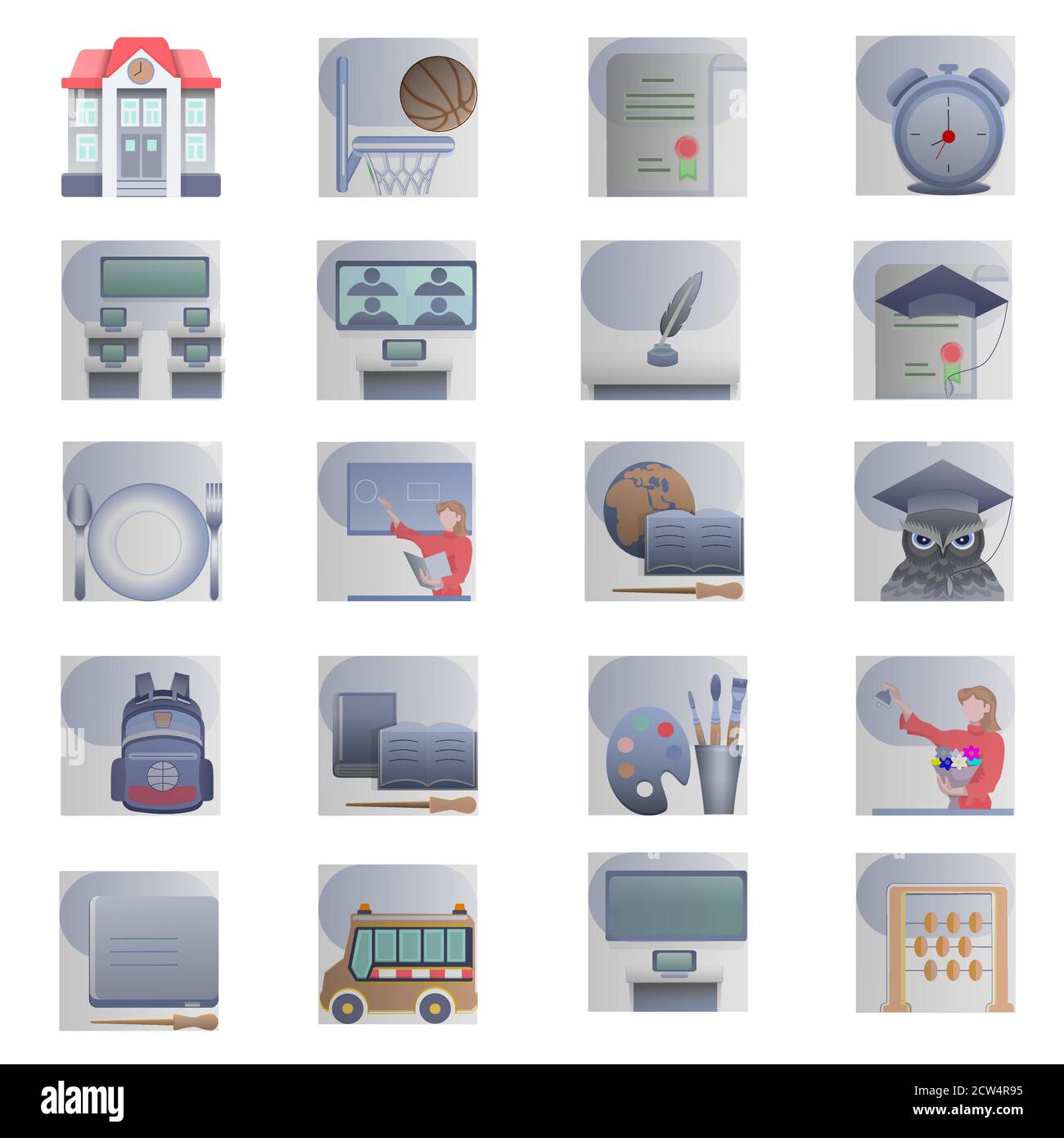 ÉDUCATION DES ICÔNES VECTORIELLES Illustration de Vecteur