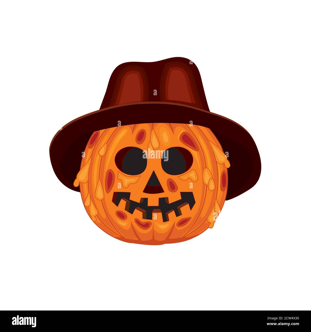 Motif de dessin animé Halloween citrouille Illustration de Vecteur