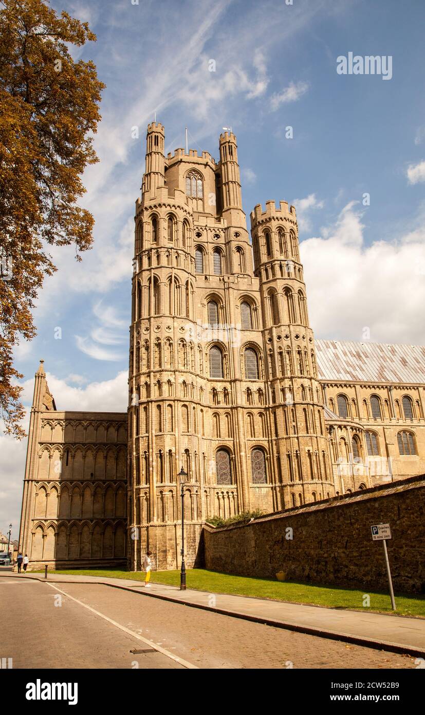 La cathédrale d'Ely, officiellement l'église de la cathédrale de la Sainte-Trinité et de la Trinité indivise, est une cathédrale anglicane de la ville d'Ely, en Angleterre Cambridgeshire Banque D'Images