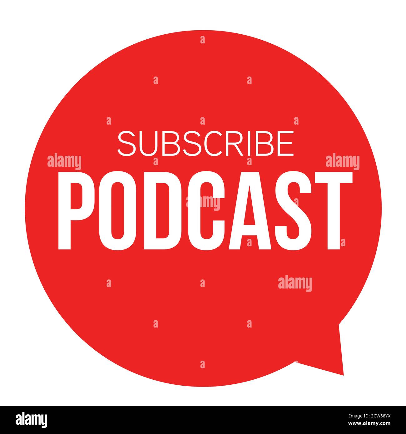 S'abonner au symbole rouge de bouton Podcast Illustration de Vecteur