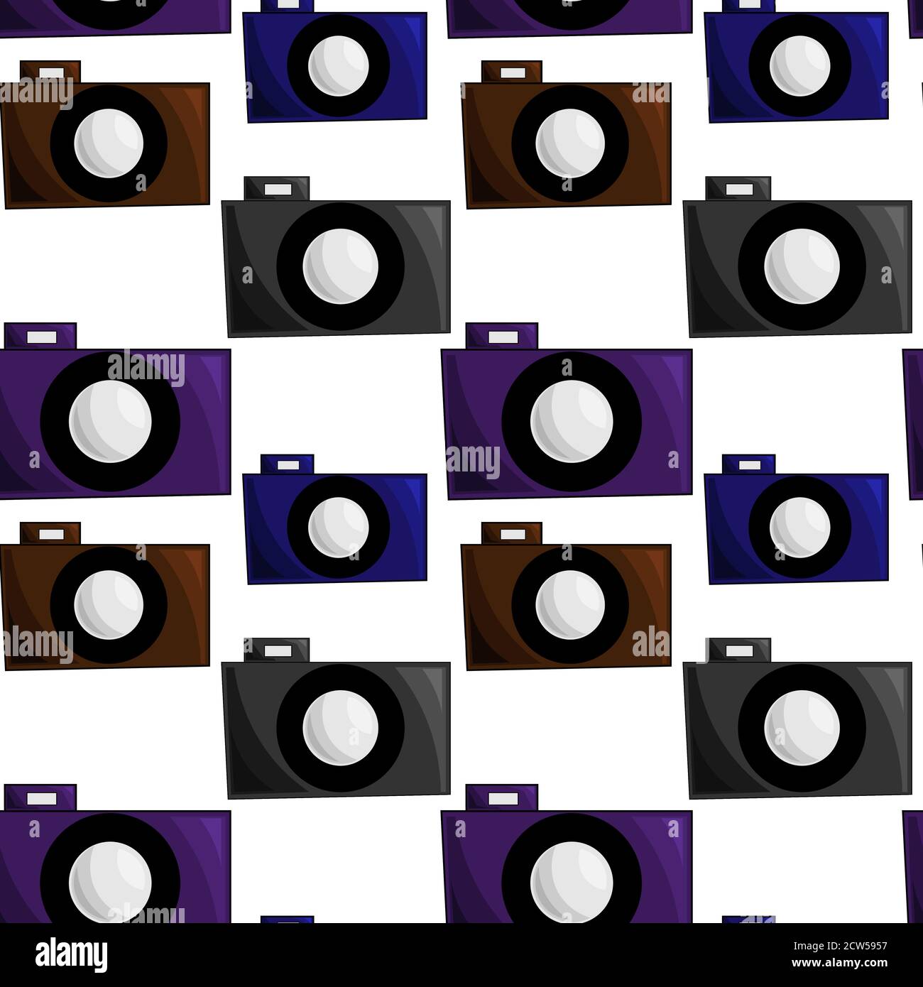 Motif vectoriel transparent avec couleurs de l'ancien appareil photo Illustration de Vecteur