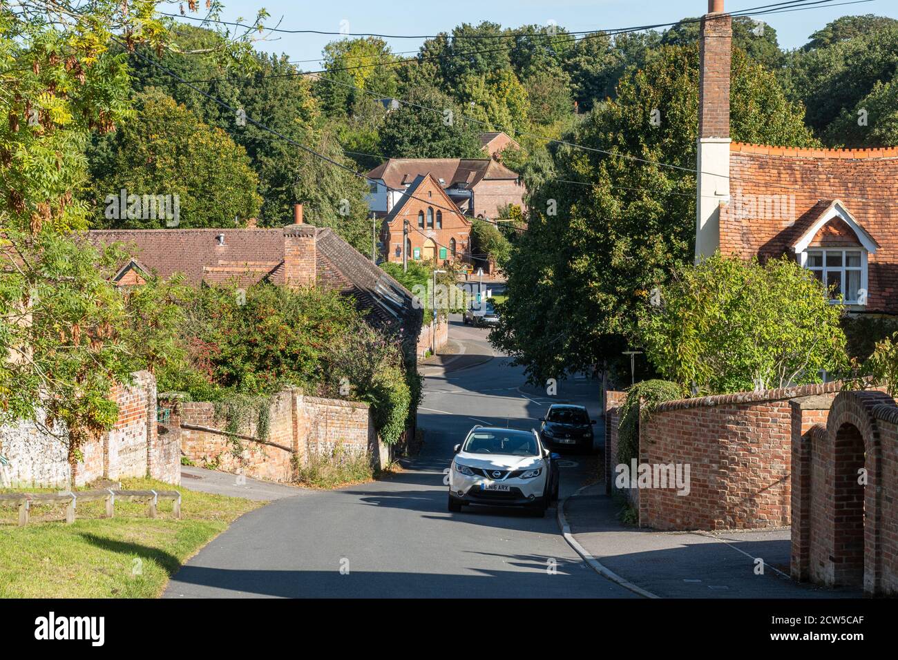 Vue sur le village d'East Ilsley, vue sur Church Hill, Berkshire, Royaume-Uni Banque D'Images