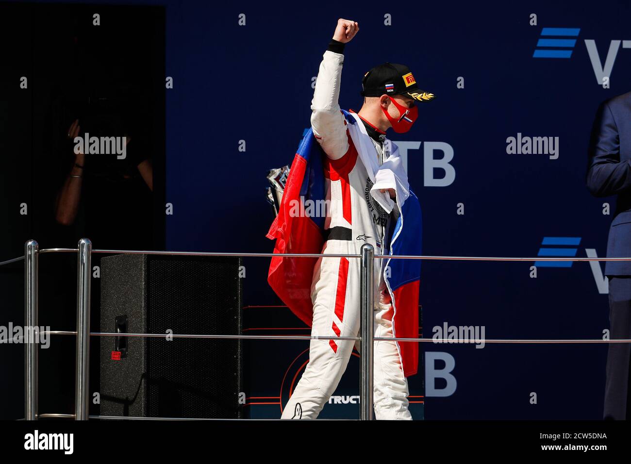 Sotchi, Russie. 27 septembre 2020. 24 Mazepin Nikita (rus), Grand Prix Hitech, Dallara F2 2018, podium lors de la 10e manche du Championnat de Formule 2 2020 de la FIA du 25 au 27 septembre 2020 sur l'Autodrom Sotchi, à Sotchi, Russie - photo Antonin Vincent / DPPI crédit: LM/DPPI/Antonin Vincent/Alamy Live News crédit: Gruppo Editoriale LiveMedia/Alay Live News Banque D'Images