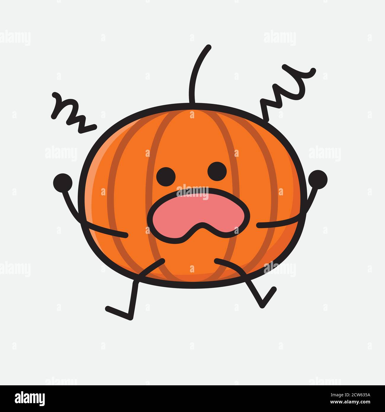Une illustration du joli personnage Mascot Vector d'icône de citrouille Illustration de Vecteur